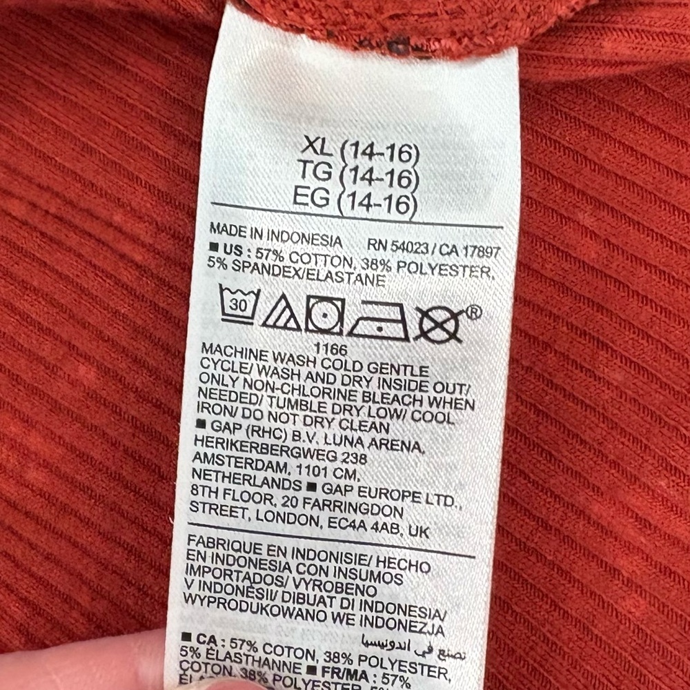 Old Navy Girl Fitted Ribbed Burgundy Black Floral Button-Up Top Sz XL 14/16 - Picture 9 of 9